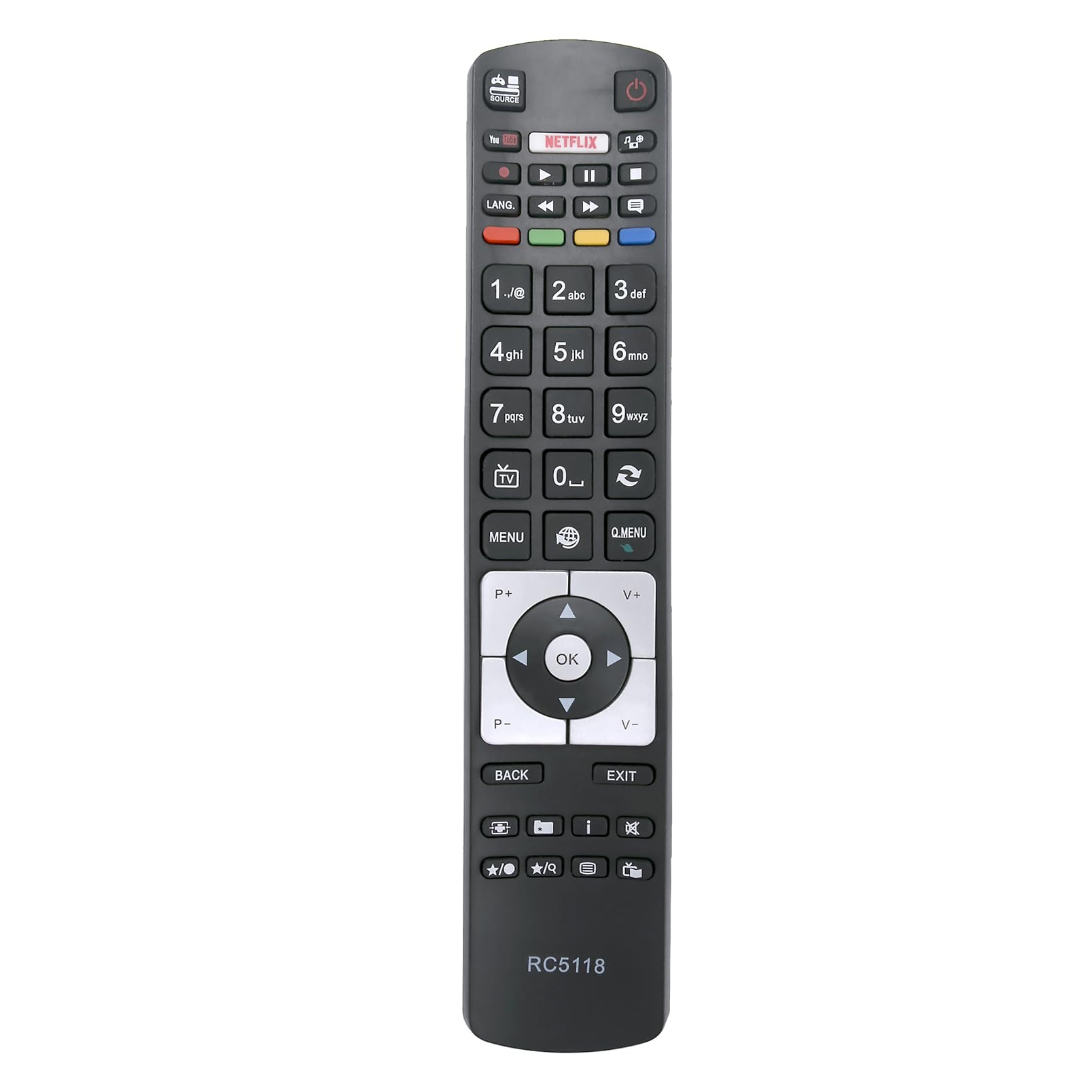 ALLIMITY RC5118 Replace Remote Control fit for Polaroid TV 3-50-LED-14 542LED14 P50D300S 3-40-LED-14 5-50-LED-14 322LED14 3-42-LED-14 3-32-LED-14 P55D600 3-24-LED-14 P32D300S