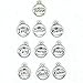 100PCS 10 Words Inspirational Charms Collection, Silver Tone Round Charm Pendants, Vintage Jewelry Supply Lot, C37