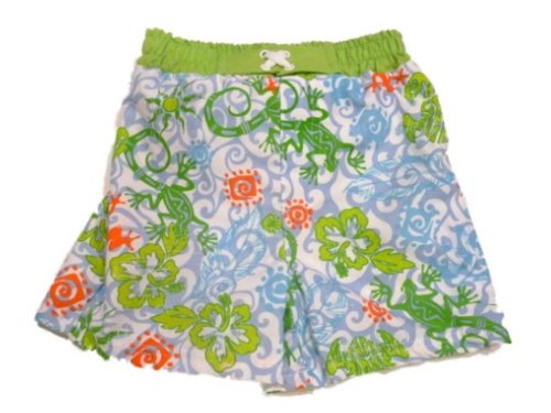 Baby Buns Infant & Toddler Boys Swim Surf Board Shorts Green Gecko and Turtle 12m