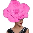 LDFWAY Large Flower Fascinators for Girls Women Tea Party Cocktail Headwear Derby Hats with Headband and Clip for Wedding