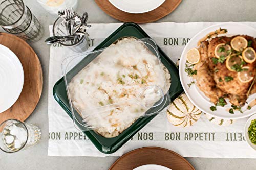Fancy Panz 2-in-1 USA-Made Portable Casserole Carrier for Shallow and Deep Half Size Foil Steam Pans, Foil Pan and Serving Spoon Included (Winter Green) - Thumbnail 7