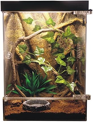 Dalle Craft Acrylic Amphibian Terrarium Habitat for tortoise chameleon Iguana or other Reptiles (13.75X13.75X19inch)