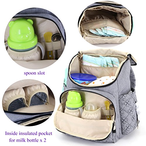 HYBLOM Diaper Bag Backpack With Baby Stroller Straps, Stylish Travel