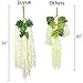 Luyue Wisteria Artificial Flowers 4.6ft Hanging Flowers Garland Vine for Wedding Party Home Decoration in Off White