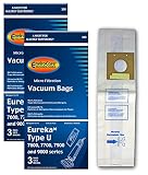 EnviroCare Replacement Vacuum Bags for Eureka Type U Bravo II, Direct Air, World Vac, White Westinghouse Upright Vacuums. 6 Pack