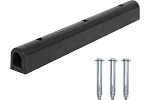 Nisorpa 4’ Rubber Dock Bumper Heavy Duty Boat Bumpers for Docking Adsorbing Shock Extruded Bumper for Parking Spots,Boat Docks, Loading Docks Marinas-39.4"(L) x 3.94"(W) x 3.94"(H),Black