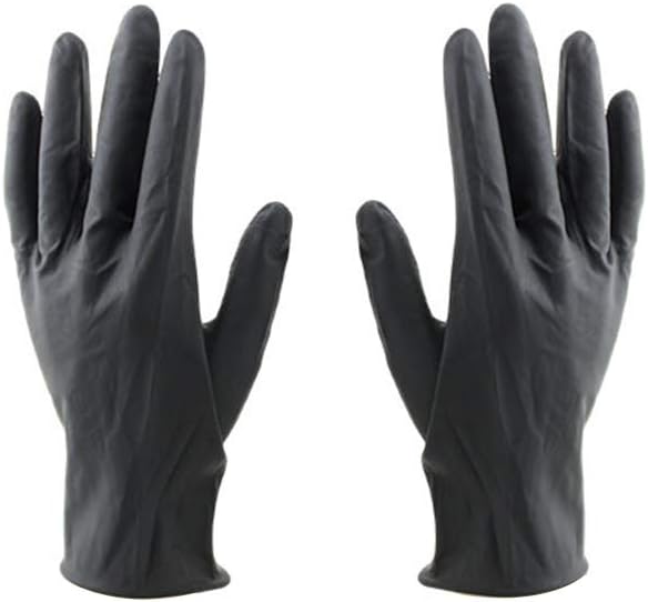 Beaupretty Hair Dye Gloves Black Reusable Rubber Gloves Hair Coloring Accessories for Hair Salon Hair Dyeing 10Pcs