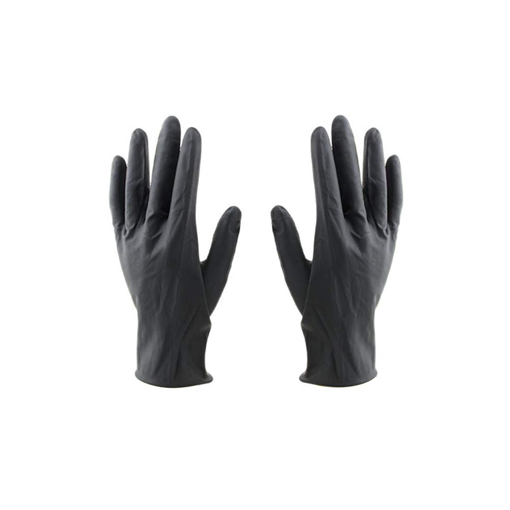Beaupretty Hair Dye Gloves Black Reusable Rubber Gloves Hair Coloring Accessories for Hair Salon Hair Dyeing 10Pcs