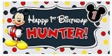 Mickey Mouse Birthday Banner Personalized Party Backdrop Decoration