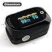 Pulse Oximeter, Finger Portable FDA Approved Digital Blood Oxygen and Pulse Sensor Meter with Alarm SPO2 For Adults and Children (High-end models)