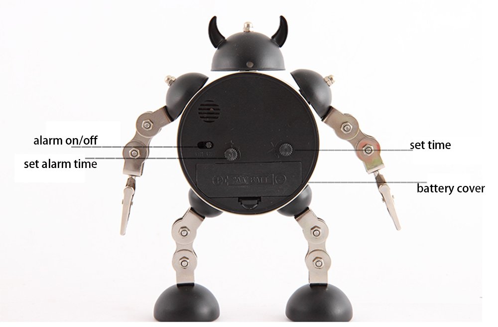 Gigibon Alarm Clock Robot, Kids Gift Cute&Fun, to Move/Twist Legs & Arms for Many Poses, Gift to Children
