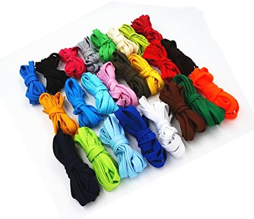 Saliency Thick Flat Shoelaces for Sneakers and Shoes 12 pairs (Assorted Colors)