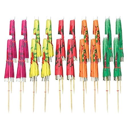 Amscan Regenschirm-Dekopicker, 20er Pack, bunte Schirmchen, 10cm