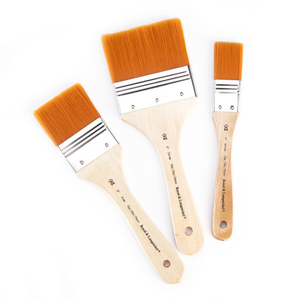 Photo 1 of Royal & Langnickel - 3 Pack Golden Taklon Paint Brushes, Assorted Sizes