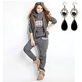 YR-LIN Women Sport Suit 3PCS Active Sets Hoodies Thicken Tracksuit Jackets Pants