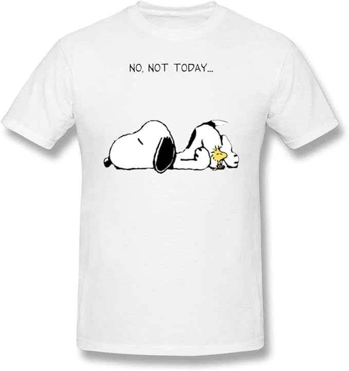 Peanuts T Shirt No Not Today TShirt Male Big Tee Shirt Short Sleeve