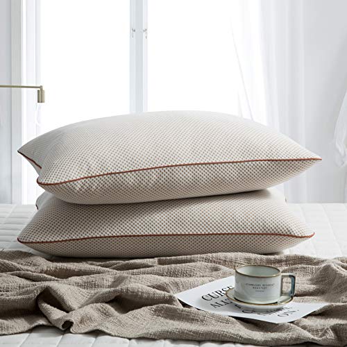 puredown Natural Goose Down Feather Pillow with Washable Copper Fibre
