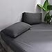 LIFETOWN 100% Jersey Knit Cotton Duvet Cover Set T-Shirt Feel Bedding Set Ultra Soft Wrinkle-Free (Heathered Dark Grey, Twin)