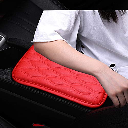 Alusbell Auto Center Console Pad, Car Armrest Seat Box Cover Protector Universal Fit (Red)
