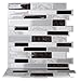 Tic Tac Tiles Peel and Stick Self Adhesive Removable Stick On Kitchen Backsplash Bathroom 3D Wall Sticker Wallpaper Tiles in Polito Design (Polito Black & White, 5 Sheets)