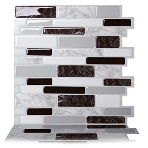 Tic tac tiles premium anti-mold peel and stick wall tile in polit…