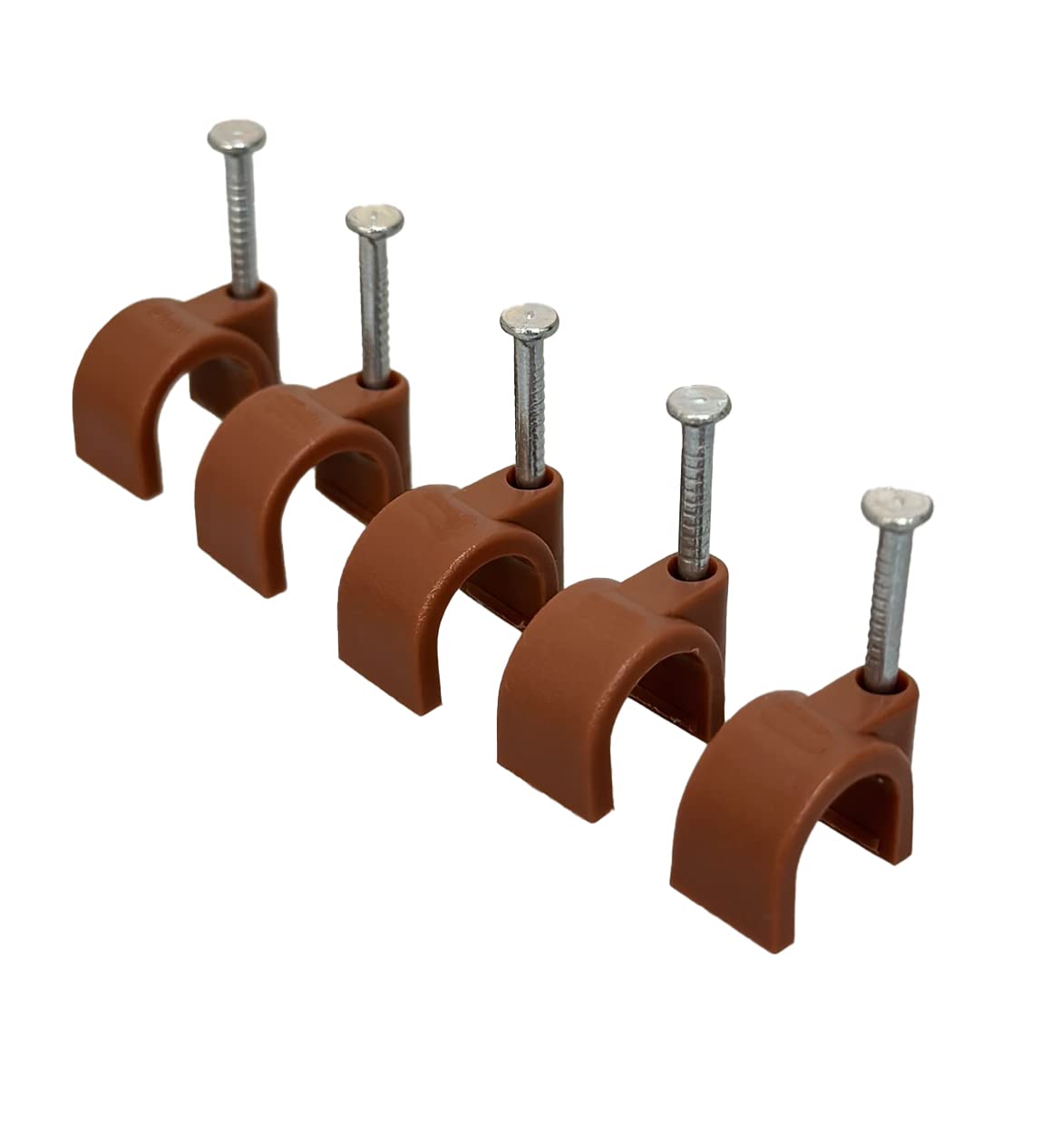 Brown Round Cable Clips (14mm)