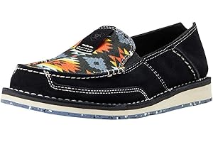 ARIAT Womens WMS Cruiser BRN SDE/BRN Floral Emboss Boat Shoe