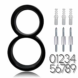 5" Zinc Alloy Floating House Number, Metal Modern