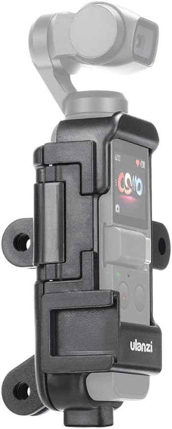 TOPTOO Ulanzi OP-7 Multifunctional Vlog Extended Housing Case for DJI Osmo Pocket with Microphone Cold Shoe Mount 1/4 Inch Screw Mount 3 Camera Adapter for GoPro Accessories for Motovlog Helmet