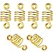 BBTO 50 Pieces Copper Hair Dreadlocks Coil Hair Wraps Braiding Dread Locks Metal Hair Cuffs (Gold)