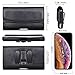 Tekcoo Phone Holster for Galaxy Note 10 Note 9 8 S10 Plus S9+ iPhone 11 Pro Max Moto G7 Leather Belt Clip Pouch Carrying Wallet Cover Card Holder Slots(Fits Otterbox Defender/Lifeproof Case on) BK