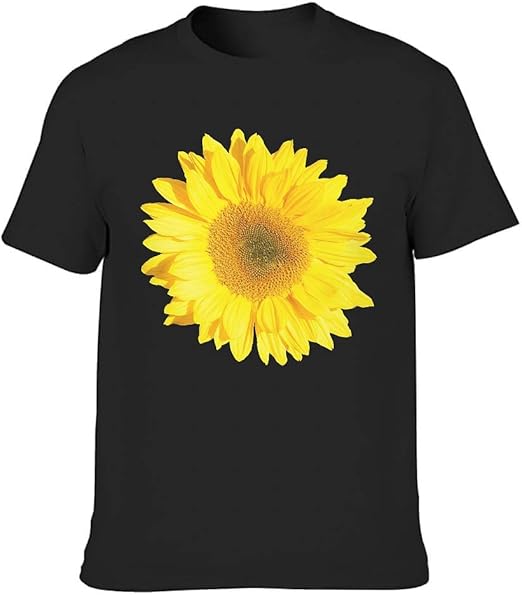 Sunflower Men ShortSleeve Shirts Crewneck Cotton Graphic Tshirts