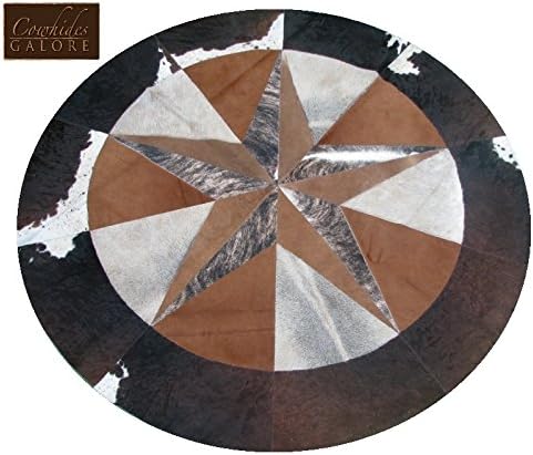 80" Round Single Star Cowhide Rug