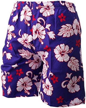 Fun Basics Mens Cool Design Lightweight Bathing Suit (RUNS SMALL)(Purple Flower) XL
