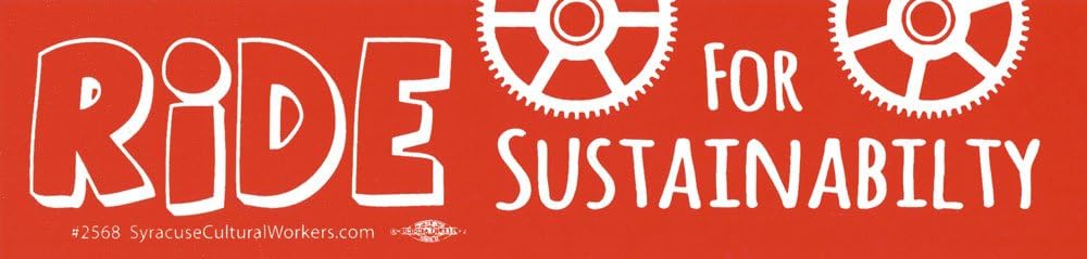 Syracuse Cultural Workers Ride for Sustainability - Small Bumper Sticker or Laptop Decal (6" X 1.5")
