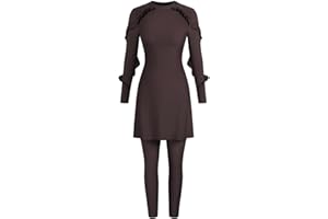 ZAFUL Women Modest Muslim Swimsuits Ruffle Full Coverage Islamic Arabic Burkini 2 Pieces Bathing Suit