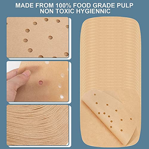 Air Fryer Parchment Paper Liners Air Fryer Disposable Liners Square Perforated Parchment Paper Sheets for Air Fryer ,Non-Stick Baking Paper for Air Fryers, Steamers, Cake Pan (8.5 inch 100 PCS)