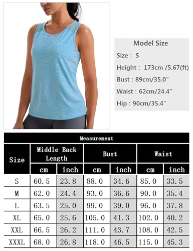 Wayleb Women's Sports Tank Top with Breathable Mesh Lightweight for Fitness Yoga Running S-3XL