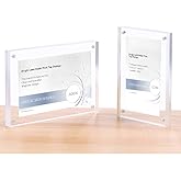ECKEK 5 Pack Acrylic Label Holder Price Tag Displays Sign Holder with 3M Tape Adhesive Wall Mount Sign Stand (Transparent 90*60mm/3.54*2.36 inches)