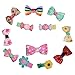 Hair Clips Barrettes Ribbon Bows - 12 pcs of Uniquely Designed For Baby, Toddler, and Young Girls