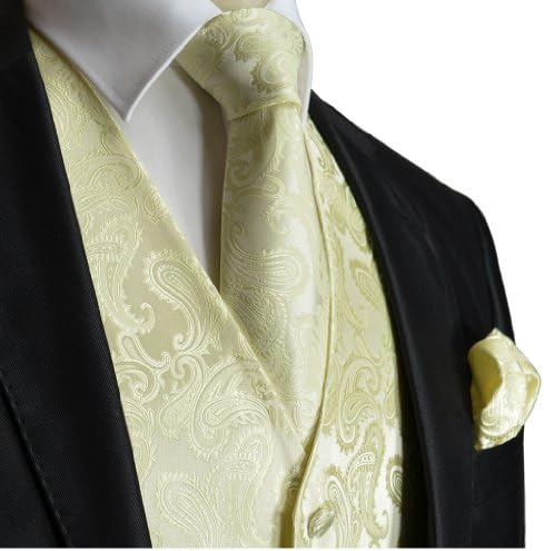 Champagne Paisley Tuxedo Vest Set