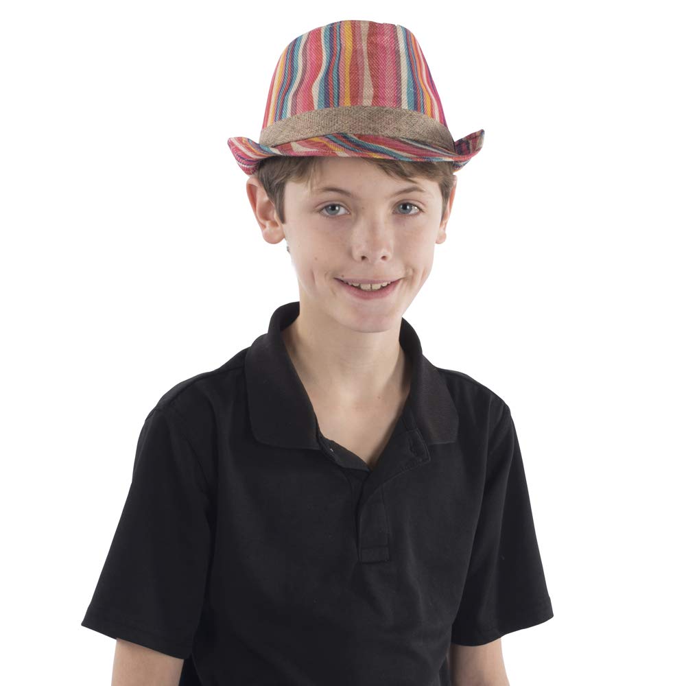 Dress Up America Fedora Hat Pink Rainbow - One Size