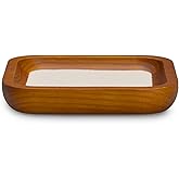 Oirlv Solid Wood Jewelry Display Tray Small Jewelry Tray Rings Earrings Bracelets Necklace Holder Organizer(Small, Creamy-white)