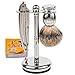 Parker SR1 Classic Straight Razor Set for the Ultimate Wet Shave – Includes 100% Pure Badger Brush, Chrome Stand & 100 Premium Stainless Steel Blades – Barber‑Quality Grooming Kit for Men