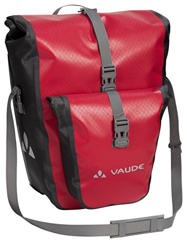 VAUDE Aqua Plus - Rear Pannier Bike Bag - Set of 2 - PVC-Free Tarpaulin Bike Panniers - Waterproof Pannier Bags with Front Pocket and 51 Litre Total Storage Volume