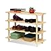 Furinno Pine Solid Wood 4-Tier Shoe Rack, Natural