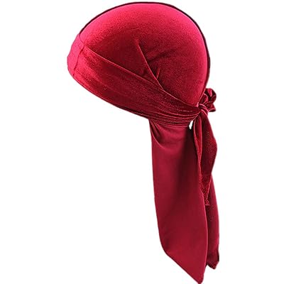 Unisex 2PCS/3PCS Deluxe Luxury Velvet Durag 360,540,720 Waves Headwraps Pirate Cap Long Tail Doo RAG