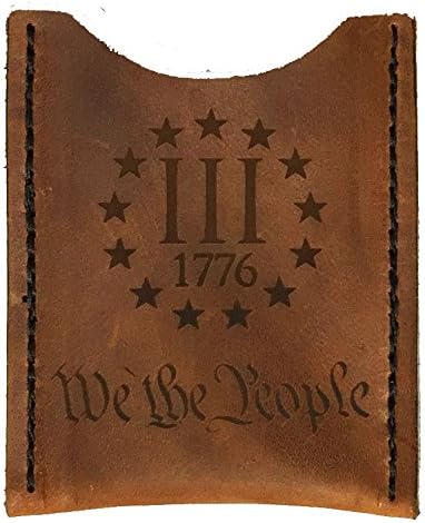EDC Slim Leather Wallet / Card Holder--Three Percenters