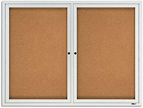 Quartet Enclosed Cork Bulletin Board for Outdoor Use - 48 x 36 in.