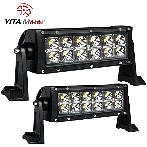YITAMOTOR Led Light Bar 2PCS 36W 8inch Spot LED Work Light Bars Offroad Driving Fog Light SUV Car Boat 4WD ATV